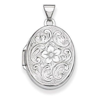 Oval Floral Locket Sterling Silver QLS190, MPN: QLS190, 886774116211