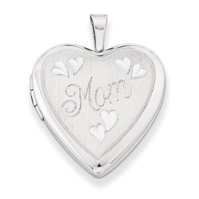 MOM Heart Locket Sterling Silver 20mm QLS241-18, MPN: QLS241-18, 883957533315