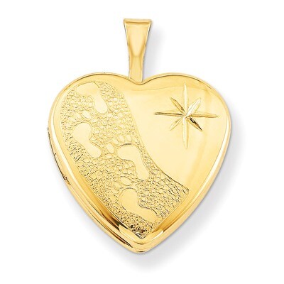 Footprints Heart Locket 1/20 Gold Filled 16mm QLS288-18, MPN: QLS288-18, 883957480817