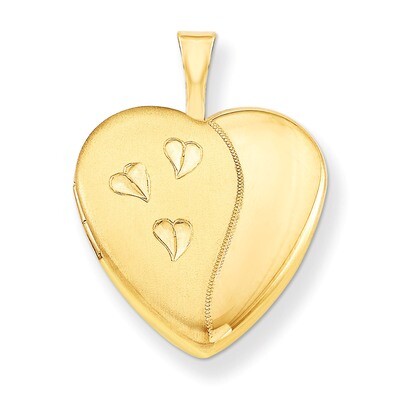 Heart Locket Sterling Silver Gold Filled 16mm Satin and Polished QLS291-18, MPN: QLS291-18, 8839575…