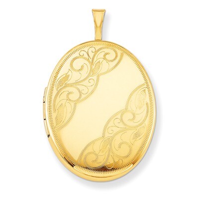 Swirled Oval Locket 1/20 Gold Filled 26mm QLS295-18, MPN: QLS295-18, 883957555744