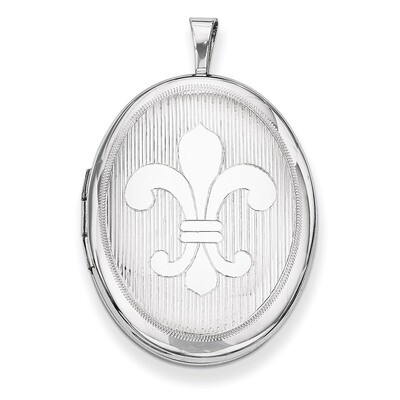 Fleur De Lis Oval Locket Sterling Silver 26mm QLS312, MPN: QLS312, 883957568744