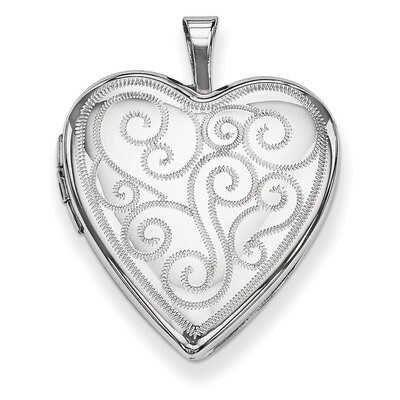 Swirl Design Heart Locket Sterling Silver 20mm QLS316, MPN: QLS316, 883957143590