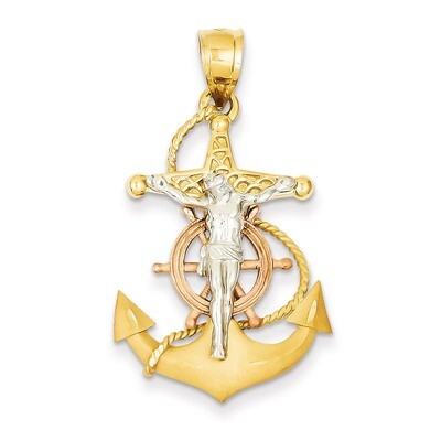 Mariners Cross Pendant 14k Tri-Color Gold D10, MPN: D10, 886774091952