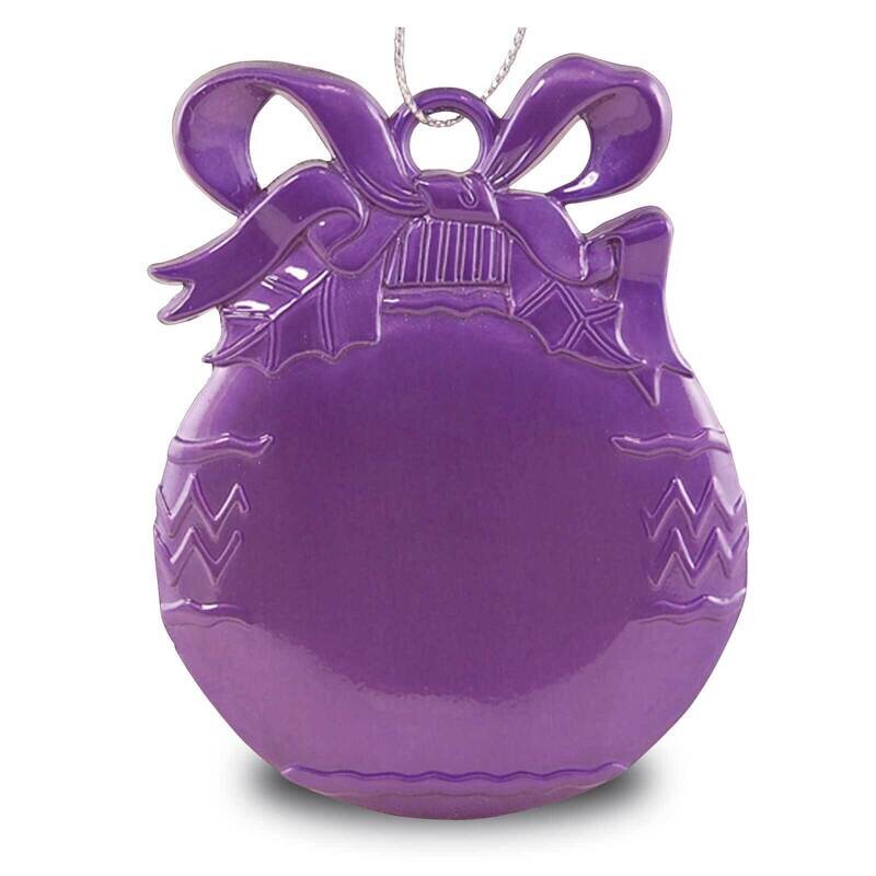 Pewter Purple Christmas Bulb Engraveable Ornament GM21928 HomeBello