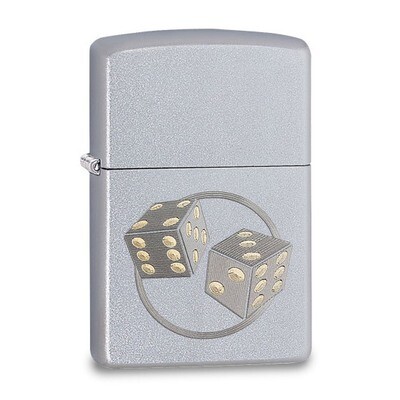 Zippo Chrome Satin Dice Lighter Engravable GM20824, MPN: GM20824, 0-41689-1229