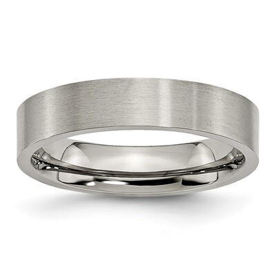 Flat 5mm Brushed Band Titanium TB8_CH Engravable, MPN: TB8_CH, 883957739298