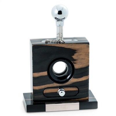 Ebony Finish Wood Tabletop Cigar Cutter with Drawer Engravable GM18369, MPN: GM18369, 797140581147