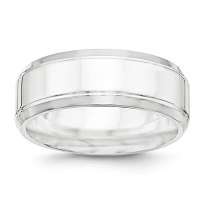 8mm Polished Fancy Band Sterling Silver QWB113 Engravable, MPN: QWB113, 886774330082