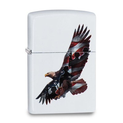 Zippo White Matte Eagle and Soldiers Lighter Engravable GM20866, MPN: GM20866, 0-41689-1230