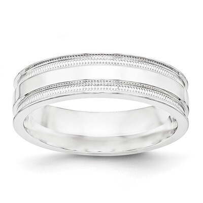 6mm Polished Fancy Band Sterling Silver QWB114 Engravable, MPN: QWB114, 886774330372
