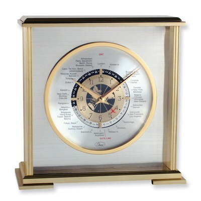 Aviator World Time Clock with engraving plate GM1272, MPN: GM1272, 86645638976