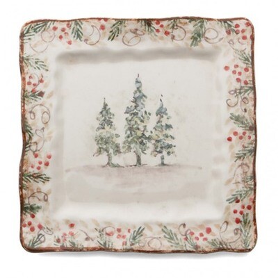 Arte Italica Natale Square Plate NAT9722