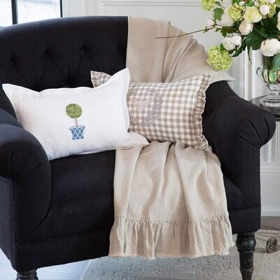 Crown Provence Throw Natural Ruffle Throw893