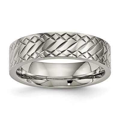 Textured Ring Titanium Polished TB457 by Chisel, MPN: TB457, 886774533957