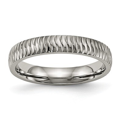 Textured Ring Titanium Polished TB454 by Chisel, MPN: TB454, 886774533476