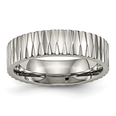 Textured Ring Titanium Polished TB460 by Chisel, MPN: TB460, 886774534305
