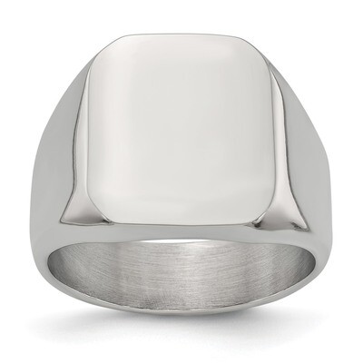 Signet Ring Stainless Steel Polished SR627 by Chisel, MPN: SR627, 191101020827