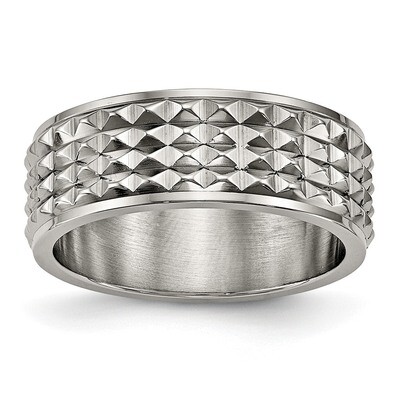 Studded Ring Titanium Polished TB451 by Chisel, MPN: TB451, 886774533056