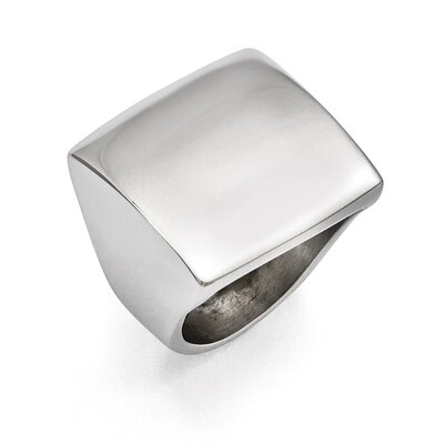 Polished Square Ring - Stainless Steel SR352 by Chisel, MPN: SR352, 191101194177