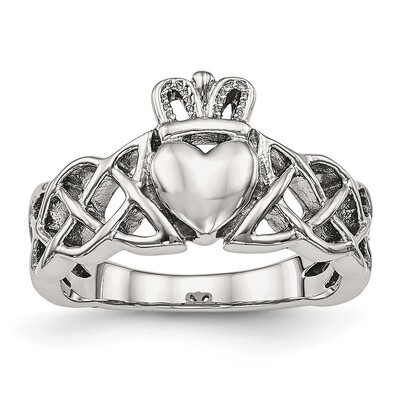 Claddagh Ring Stainless Steel Polished SR447 by Chisel, MPN: SR447, 886774439723