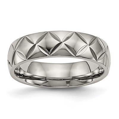 Diamond Cut Ring Titanium Polished TB459 by Chisel, MPN: TB459, 886774534138