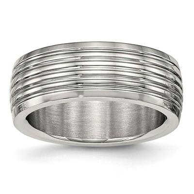 Grooved Ring Stainless Steel Polished SR581 by Chisel, MPN: SR581, 886774437958