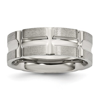 Grooved Ring Stainless Steel Brushed and Polished SR598 by Chisel, MPN: SR598, 191101560149