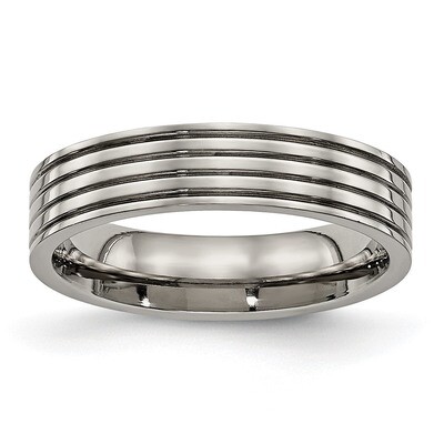 Grooved Comfort Back Ring Titanium Polished TB473 by Chisel, MPN: TB473, 886774438894