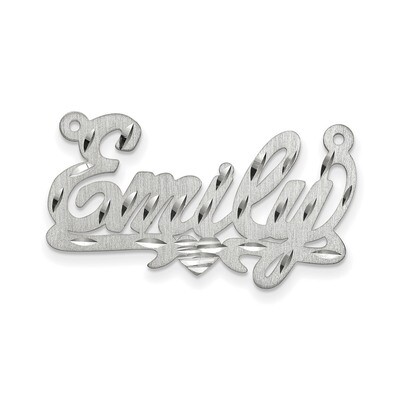 0.013 Gauge Satin Diamond-cut Nameplate 10k White Gold 10XNA177W, MPN: 10XNA177W, 883957586441