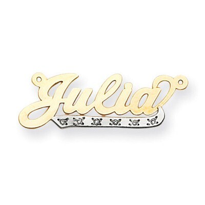0.03ct Diamond Nameplate 10k Two-Tone Gold 10XNA207T, MPN: 10XNA207T, 191101092794