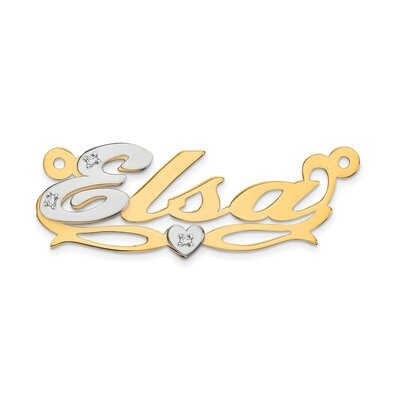 0.03ct Diamond Nameplate 10k Two-Tone Gold 10XNA224T, MPN: 10XNA224T, 191101092831