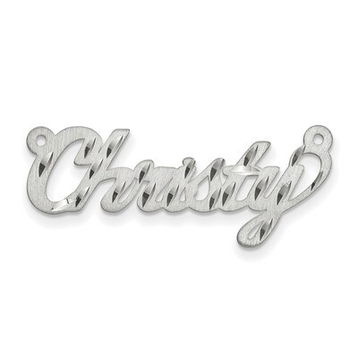 0.013 Gauge Satin Diamond-cut Nameplate 10k White Gold 10XNA188W, MPN: 10XNA188W, 883957586601
