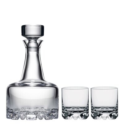 Orrefors Erik 3 Piece Set 2 Dof Double Old Fashioned &amp; Decanter, MPN: 6242405, 7321646027460
