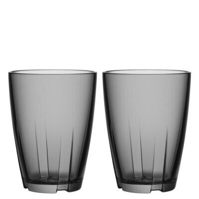 Kosta Boda Bruk Tumbler Smoke Grey Large Pair, MPN: 7091612, 7321646022991