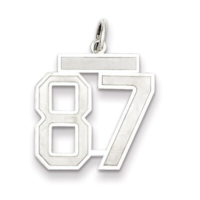 Pendant Number 87 Satin Sterling Silver Medium QPM87, MPN: QPM87, 883957127644