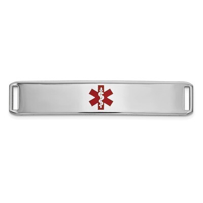 Epoxy Enameled Medical ID Ctr Plate # 819 14k white Gold XM652W, MPN: XM652W, 191101439391