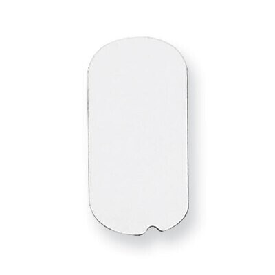 Dog Tag Shape Stamping Sterling Silver Rhodium-plated SS1207, MPN: SS1207,