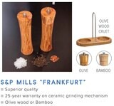 Frieling Frankfurt Pepper Mill Olive Wood 2.3&quot; x 7&quot; M022223