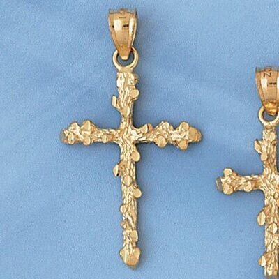 Dazzlers Jewelry Cross Pendant Necklace Charm Bracelet in Yellow, White or Rose Gold 8000, MPN: DZ-…