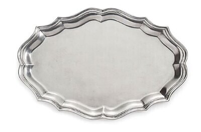 Arte Italica Peltro Scalloped Large Oval Tray PEL6755