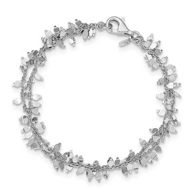 Leslie&#39;s Multi-strand Bracelet Sterling Silver Rhodium-plated HB-QLF1104-7.5, MPN: QLF1104-7.5, 191…