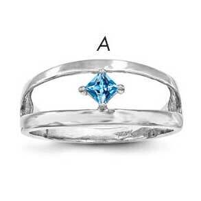 Synthetic Single Stone Mother&#39;s Ring Sterling Silver Rhodium-plated XMR63/1SS-5, MPN: XMR63/1SS-5, …