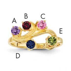 5-Stone Mothers Ring Mounting 14k Polished Gold XMR4/5-7, MPN: XMR4_5--6, 883957160719