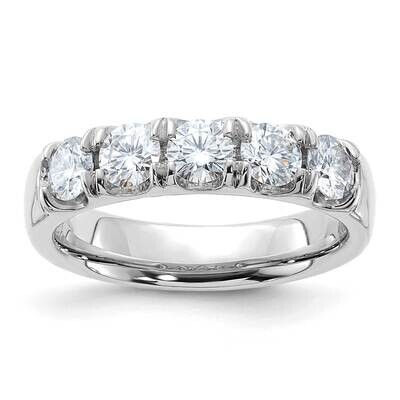 1ct. 5 Stone D E F Pure Light Moissanite Band 14k White Gold DB0005-5-150MP, MPN: DB0005-5-150MP, 1…
