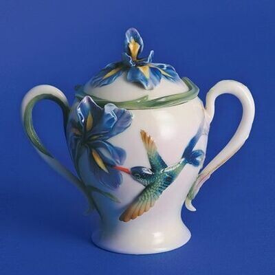 Franz Porcelain Long Tail Hummingbird Sugar Jar With Cover FZ00134, MPN: FZ00134, 837009000935