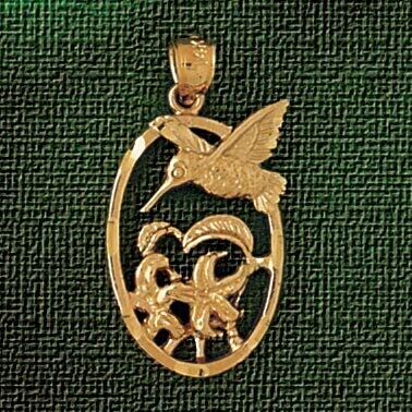 Dazzlers Jewelry Hummingbird Pendant Necklace Charm Bracelet in Yellow, White or Rose Gold 3042, MP…