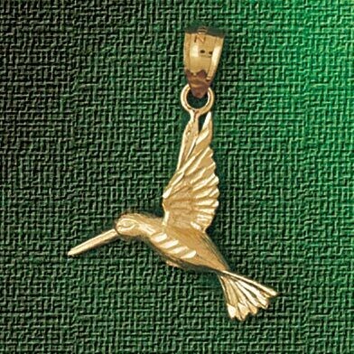 Dazzlers Jewelry Hummingbird Pendant Necklace Charm Bracelet in Yellow, White or Rose Gold 3034, MP…