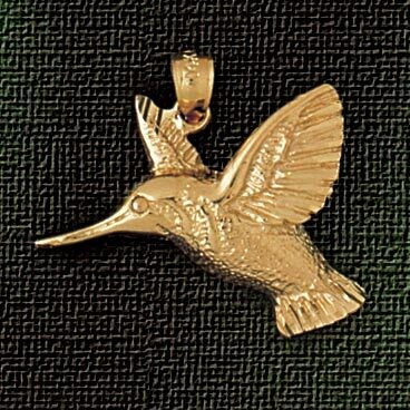 Dazzlers Jewelry Hummingbird Pendant Necklace Charm Bracelet in Yellow, White or Rose Gold 3031, MP…