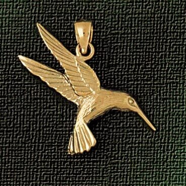 Dazzlers Jewelry Hummingbird Pendant Necklace Charm Bracelet in Yellow, White or Rose Gold 3029, MP…